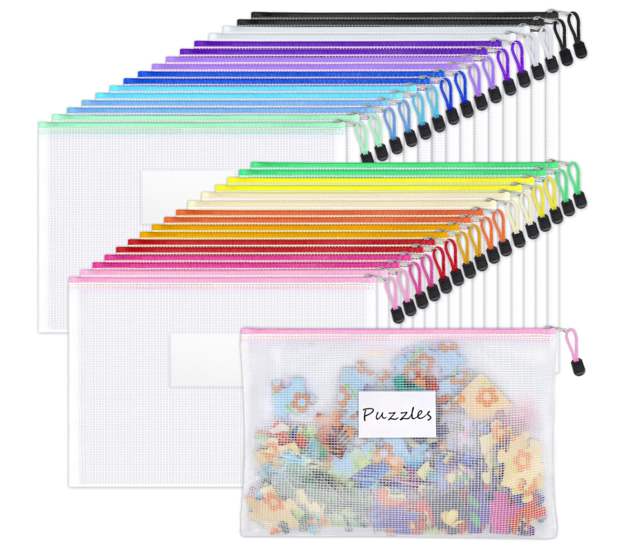 32 Pack Mesh Zipper Pouch Bags